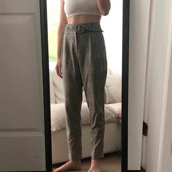 Plaid trousers with matching belt - Picture 2 of 5